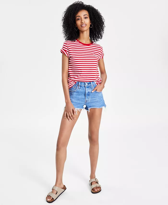 Женские хлопковые джинсовые шорты с высокой посадкой 501 на пуговицах Levi's, синий
Женские хлопковые джинсовые шорты с высокой посадкой 501 на пуговицах Levi's, синий