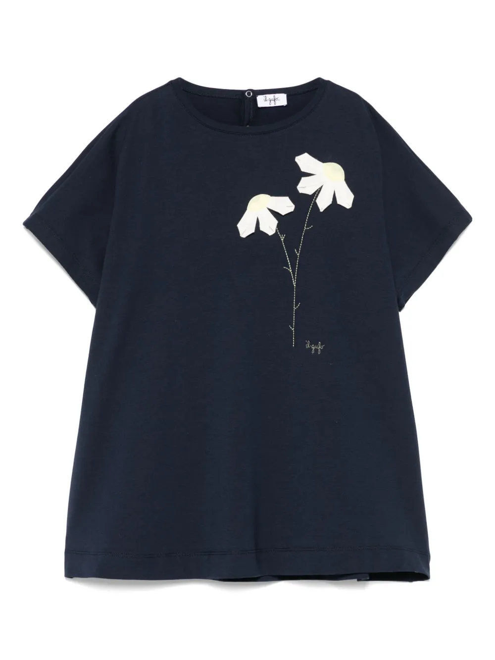 Платье с цветочной аппликацией Il Gufo, синий
Платье с цветочной аппликацией Il Gufo, синий