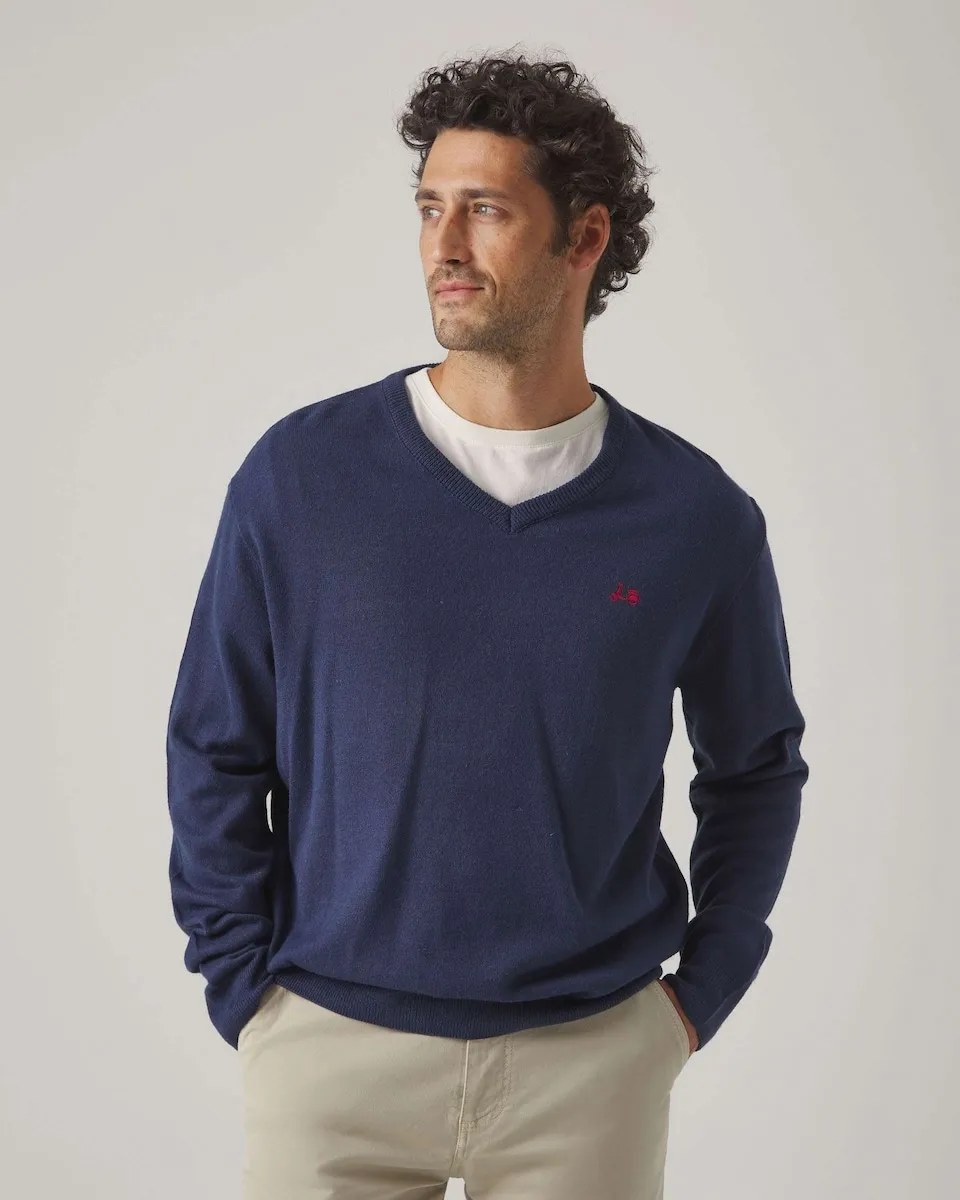 Мужской свитер с V-образным вырезом Scotta 1985, темно-синий
Мужской свитер с V-образным вырезом Scotta 1985, темно-синий