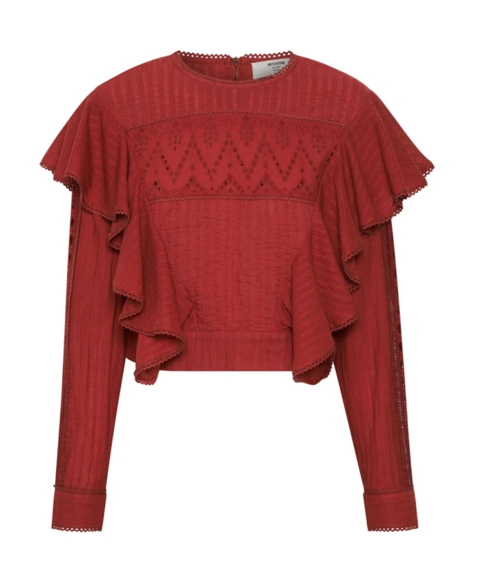 Красная хлопковая блузка с оборками One Teaspoon, красный
Красная хлопковая блузка с оборками One Teaspoon, красный