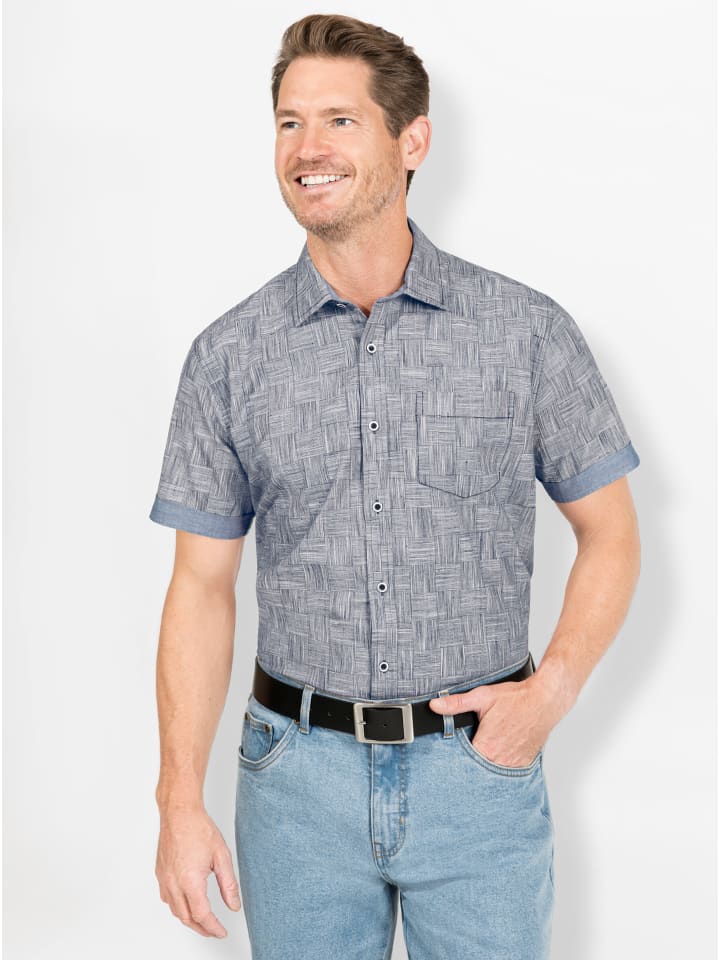 Рубашка с короткими рукавами из темно-синего меланжевого цвета WITT WEIDEN
Рубашка с короткими рукавами из темно-синего меланжевого цвета WITT WEIDEN