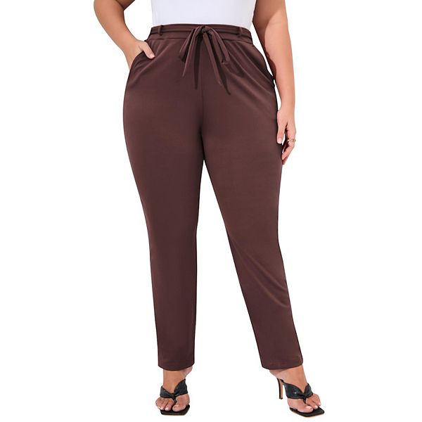 Женские брюки plus size с завязкой спереди, эластичным поясом и боковыми карманами Xuba, Dark Brown
Женские брюки plus size с завязкой спереди, эластичным поясом и боковыми карманами Xuba, Dark Brown