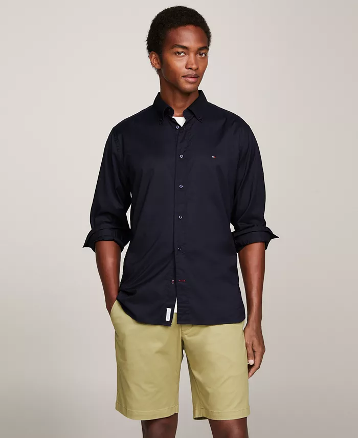 Мужская классическая рубашка из стрейч-поплина на пуговицах Tommy Hilfiger, синий
Мужская классическая рубашка из стрейч-поплина на пуговицах Tommy Hilfiger, синий