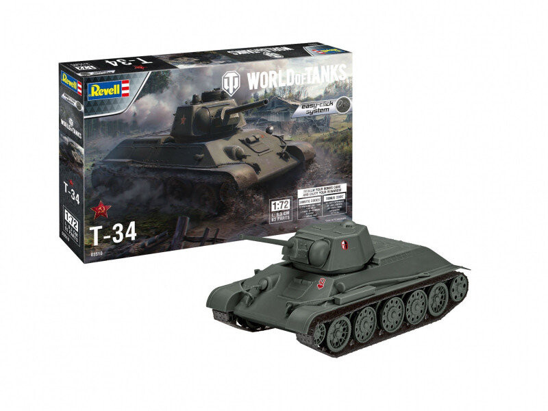 Пластиковая модель танка Т-34 World of Tanks Revell
Пластиковая модель танка Т-34 World of Tanks Revell