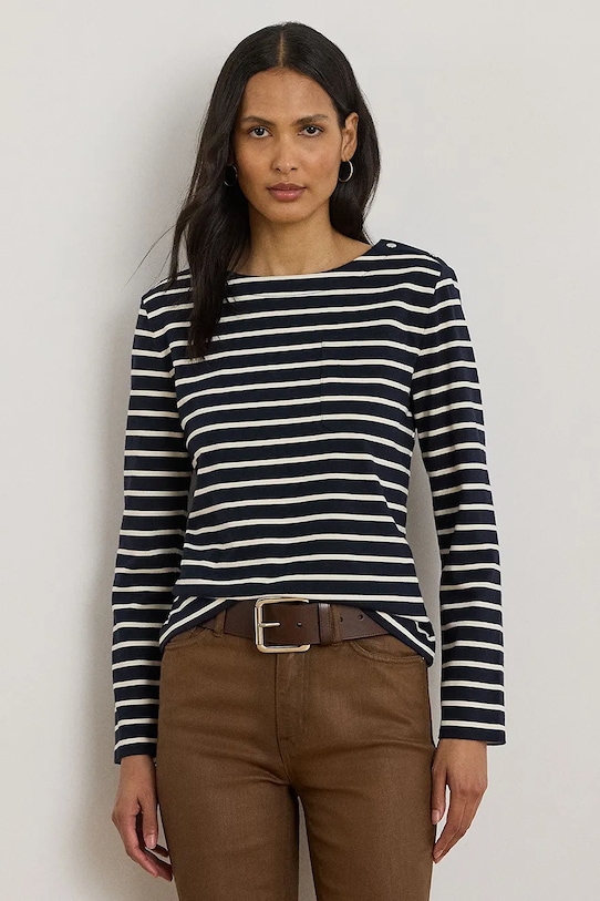 Хлопковый лонгслив Lauren Ralph Lauren, темно-синий
Хлопковый лонгслив Lauren Ralph Lauren, темно-синий