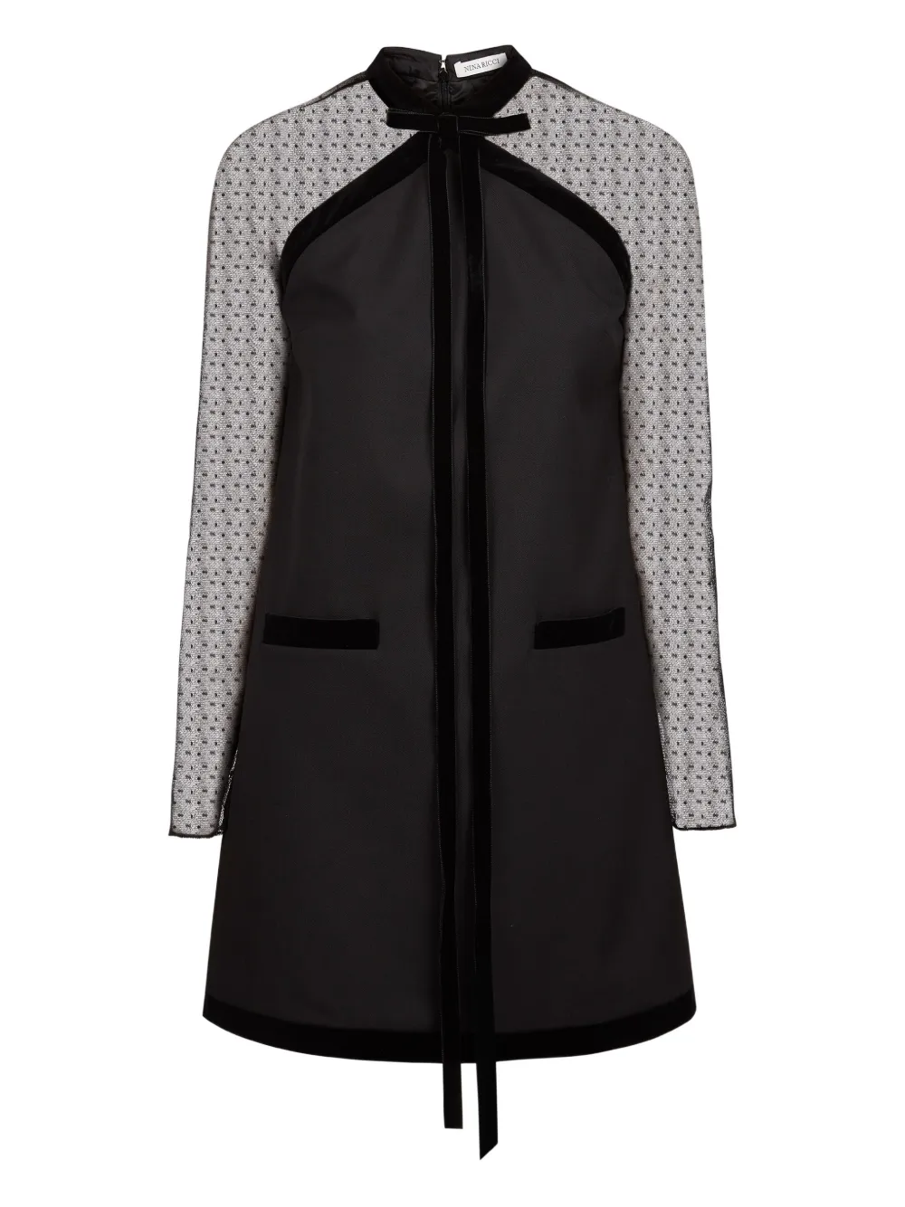 Платье мини с рукавами из тюля Nina Ricci, черный
Платье мини с рукавами из тюля Nina Ricci, черный