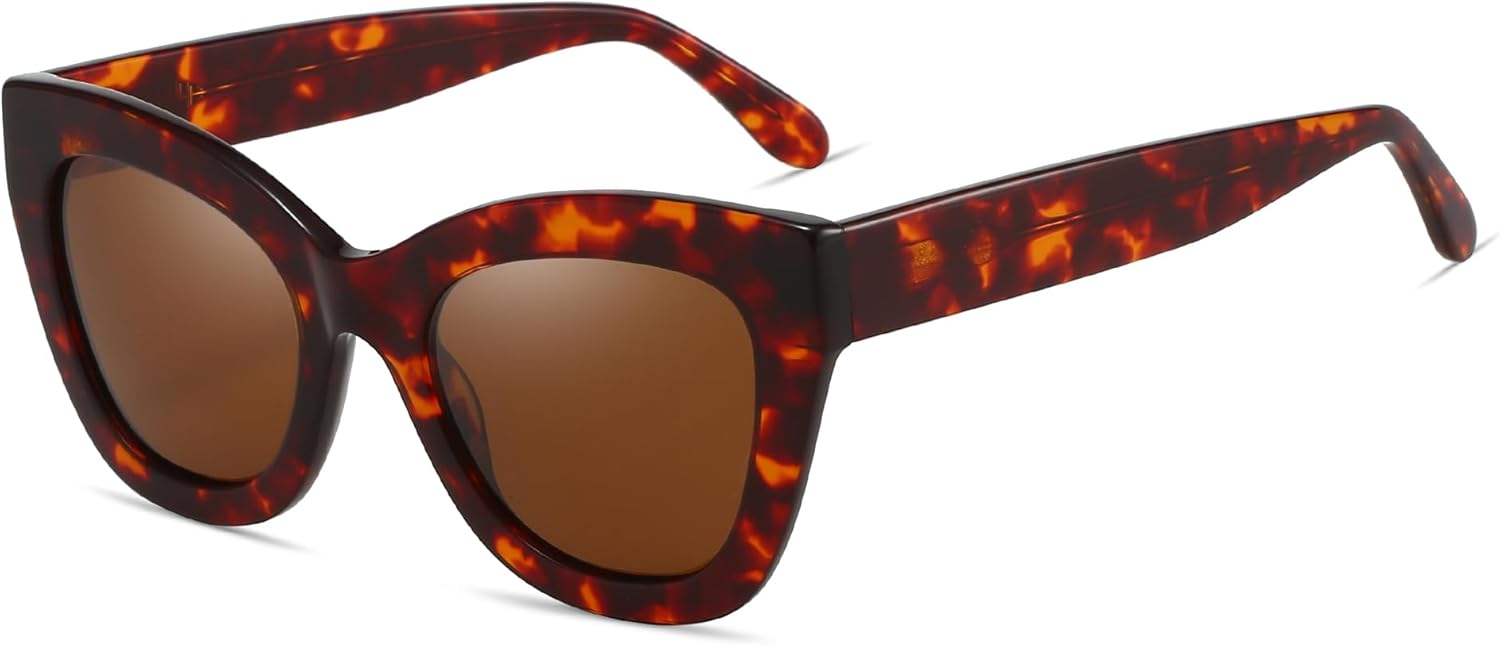 Женские солнцезащитные очки ZENOTTIC с поляризацией: ретро-очки «кошачий глаз» — солнцезащитные очки, разработанные специально для женщин, с защитой от УФ-излучения UV400, Havana Frame / Brown Lens
Женские солнцезащитные очки ZENOTTIC с поляризацией: ретро-очки «кошачий глаз» — солнцезащитные очки, разработанные специально для женщин, с защитой от УФ-излучения UV400, Havana Frame / Brown Lens