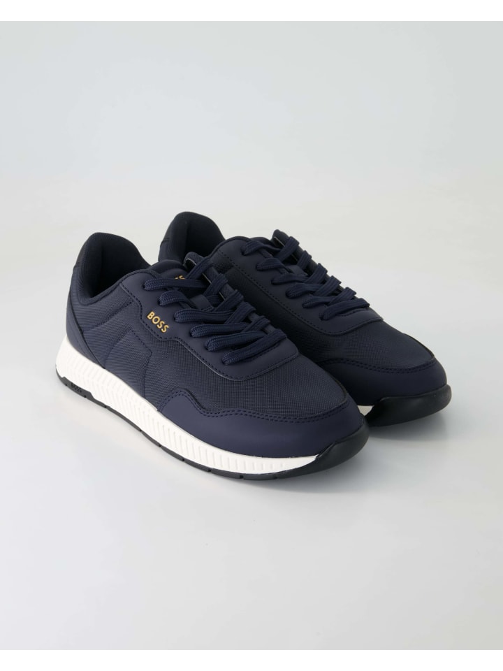 Низкие кеды синего цвета BOSS
Низкие кеды синего цвета BOSS