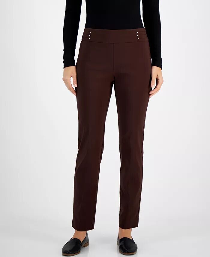 Женские брюки с заклепками, стандартной и короткой длины JM Collection, коричневый
Женские брюки с заклепками, стандартной и короткой длины JM Collection, коричневый