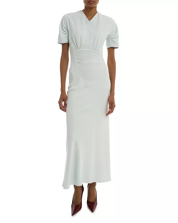 Платье с короткими рукавами и сборками Victoria Beckham, синий
Платье с короткими рукавами и сборками Victoria Beckham, синий