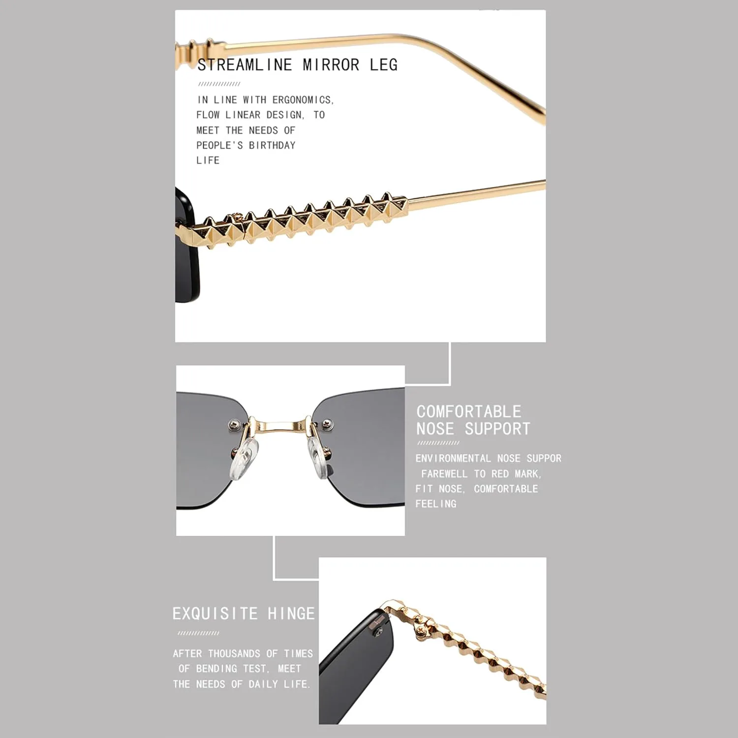 bullabulling Модные солнцезащитные очки Y2k без оправы для мужчин и женщин, винтажные маленькие узкие прямоугольные солнцезащитные очки в стиле 90-х, Pink
bullabulling Модные солнцезащитные очки Y2k без оправы для мужчин и женщин, винтажные маленькие узкие прямоугольные солнцезащитные очки в стиле 90-х, Pink