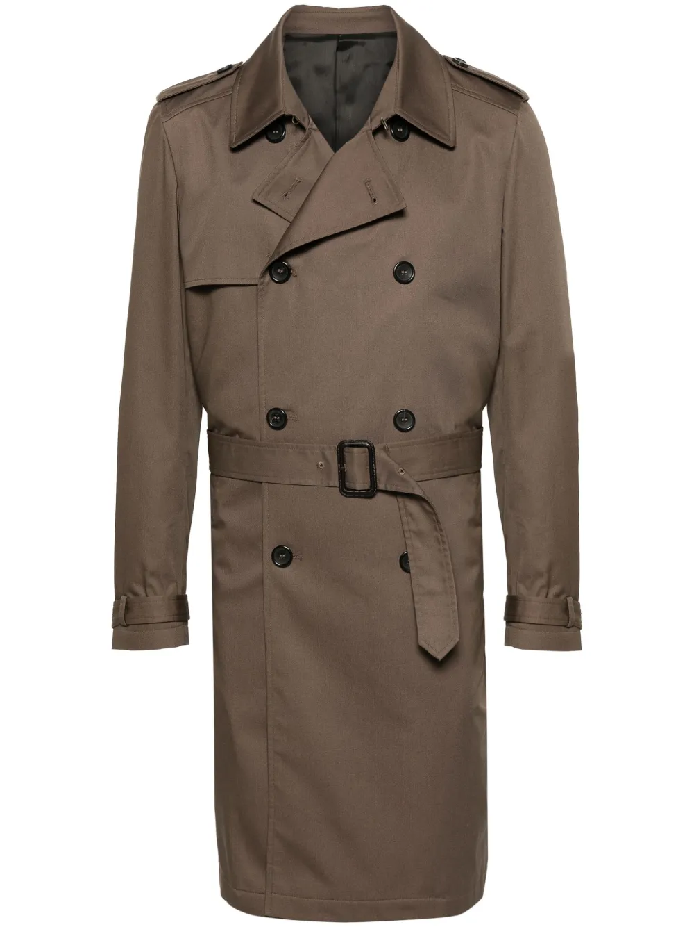 Двубортный твиловый тренч ERALDO, коричневый 
Двубортный твиловый тренч ERALDO, коричневый