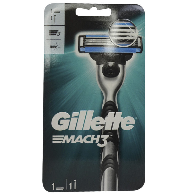 Gillette Mach3, Ручка бритвы + 1 картридж 
Gillette Mach3, Ручка бритвы + 1 картридж