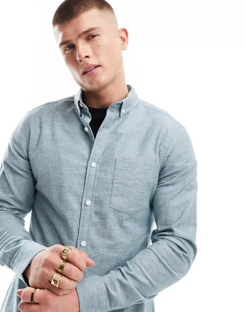 Зеленая оксфордская рубашка узкого кроя, окрашенная в пряжу, ASOS
Зеленая оксфордская рубашка узкого кроя, окрашенная в пряжу, ASOS