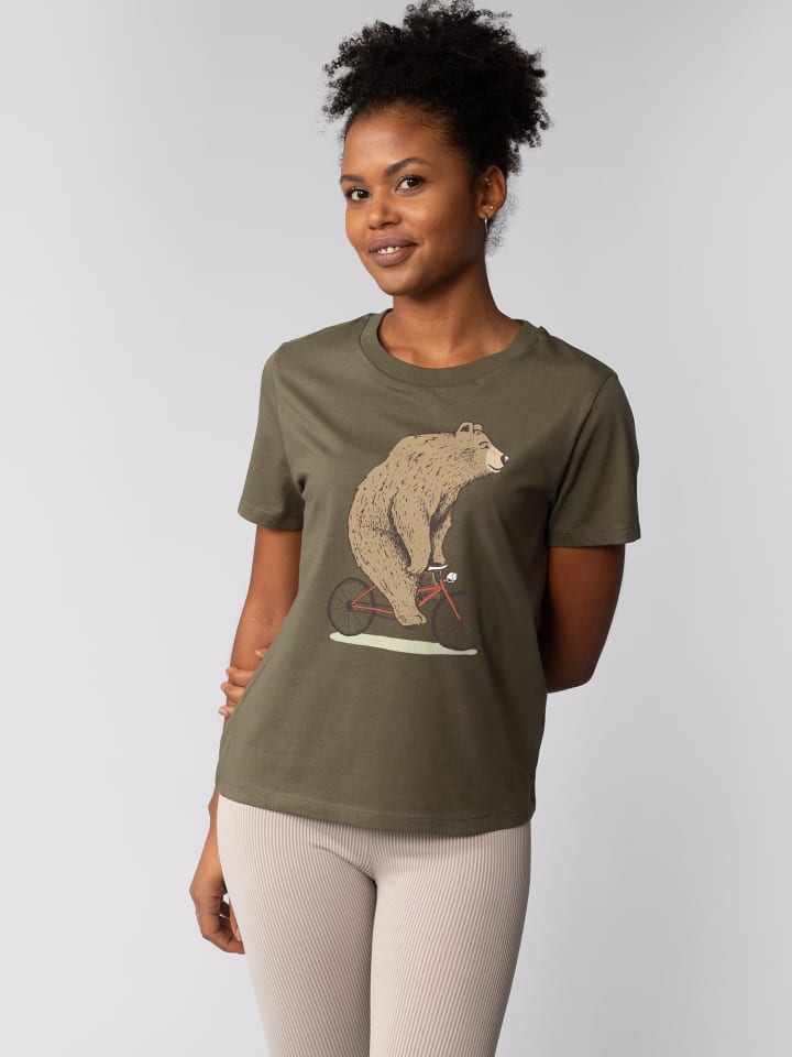 Футболка с медведем-велосипедистом цвета хаки wat Apparel
Футболка с медведем-велосипедистом цвета хаки wat Apparel