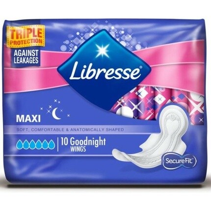 Гигиенические прокладки Maxi Goodnight Wing 10 шт. Libresse
Гигиенические прокладки Maxi Goodnight Wing 10 шт. Libresse