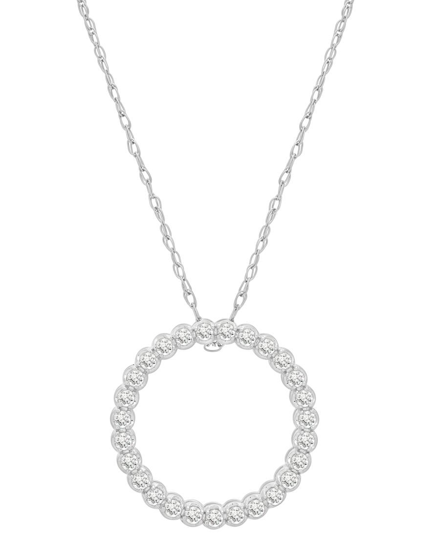 Подвеска-колье Бриллиантовый круг (общий вес 0,5 карата) из белого золота 10 карат, эксклюзивная коллекция Macy's, White Gold
Подвеска-колье Бриллиантовый круг (общий вес 0,5 карата) из белого золота 10 карат, эксклюзивная коллекция Macy's, White Gold