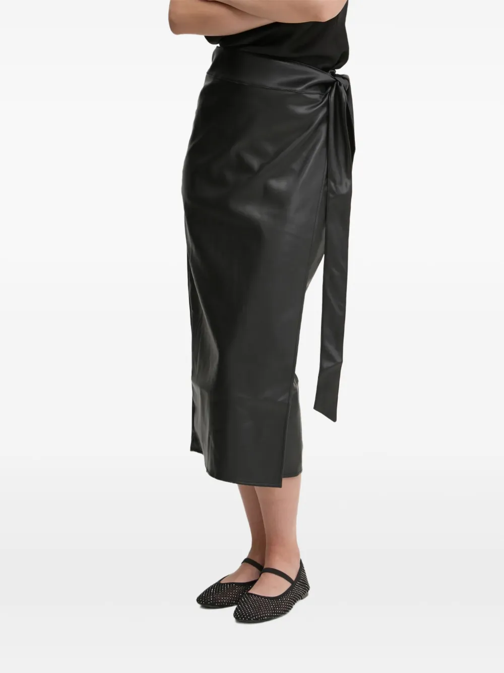 Юбка с запахом и поясом NEVER FULLY DRESSED, черный 
Юбка с запахом и поясом NEVER FULLY DRESSED, черный