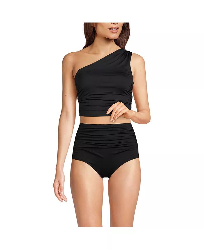 Женский топ-танкини на одно плечо с чашечкой D и сборками Lands' End, черный
Женский топ-танкини на одно плечо с чашечкой D и сборками Lands' End, черный