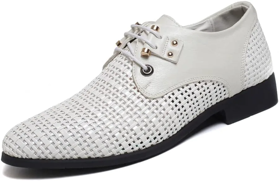 Мужские плетеные кожаные туфли с вырезами, дышащие модные дерби с шнуровкой, оксфорды с декоративным носком, повседневная комфортная обувь SAFECAMS, белый
Мужские плетеные кожаные туфли с вырезами, дышащие модные дерби с шнуровкой, оксфорды с декоративным носком, повседневная комфортная обувь SAFECAMS, белый