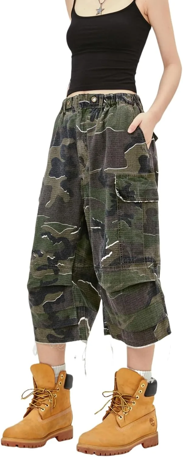 Женские джинсы-капри с высокой талией, камуфляжные с эластичным поясом и карманами KGYA
Женские джинсы-капри с высокой талией, камуфляжные с эластичным поясом и карманами KGYA