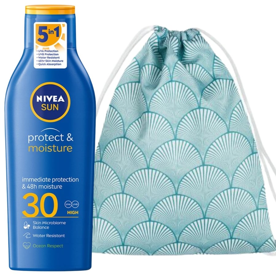 Бальзам Nivea Protect & Moisture SPF30 + Пляжный рюкзак
Бальзам Nivea Protect & Moisture SPF30 + Пляжный рюкзак