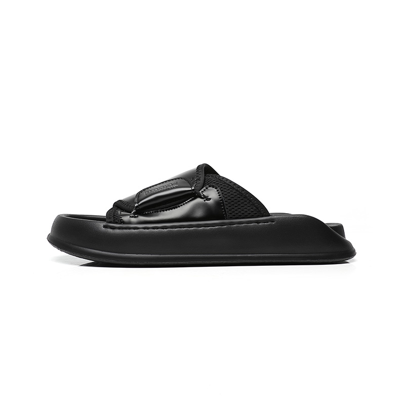 Wangjue Тапочки-слайды мужские, черные/бежевые 
Wangjue Тапочки-слайды мужские, черные/бежевые