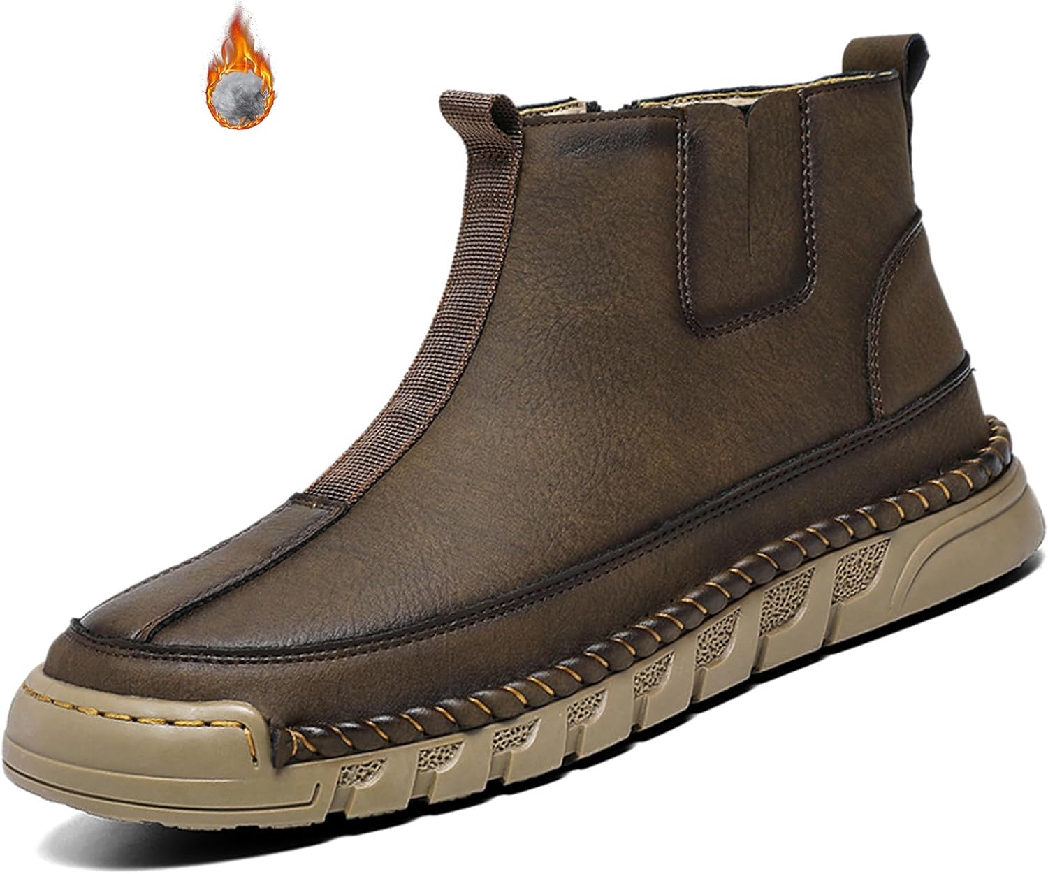 Мужские кожаные ботинки Lossarye Chelsea на платформе с боковой молнией, повседневные с закругленным носком, ручная строчка, нескользящие ботинки-чукка до щиколотки, высокие деловые ботинки, Coffee Plush
Мужские кожаные ботинки Lossarye Chelsea на платформе с боковой молнией, повседневные с закругленным носком, ручная строчка, нескользящие ботинки-чукка до щиколотки, высокие деловые ботинки, Coffee Plush