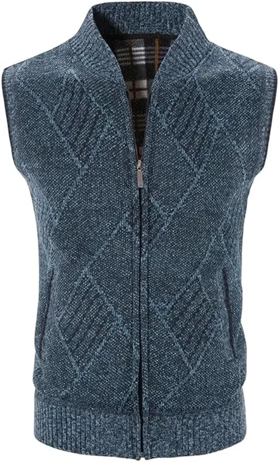 Мужской безрукавный свитер с высоким воротником на молнии
Мужской безрукавный свитер с высоким воротником на молнии