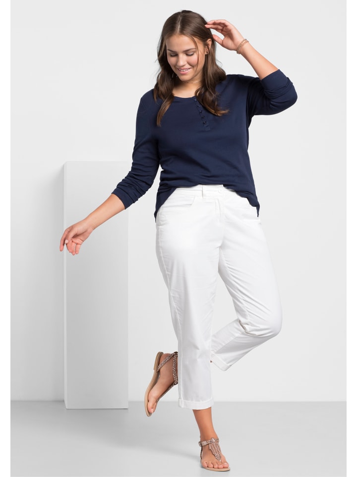 Тканевые шорты sheego, белый
Тканевые шорты sheego, белый