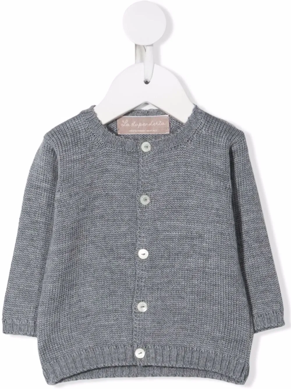 Кашемировый кардиган на пуговицах La Stupenderia, серый 
Кашемировый кардиган на пуговицах La Stupenderia, серый