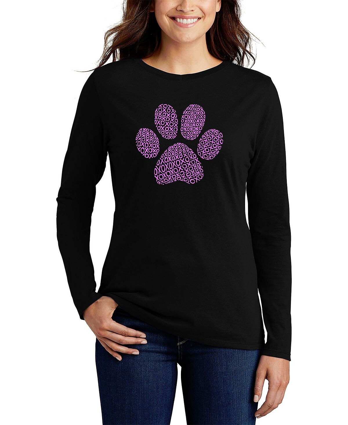 Женская футболка с длинным рукавом xoxo dog paw word art LA Pop Art, черный
Женская футболка с длинным рукавом xoxo dog paw word art LA Pop Art, черный
