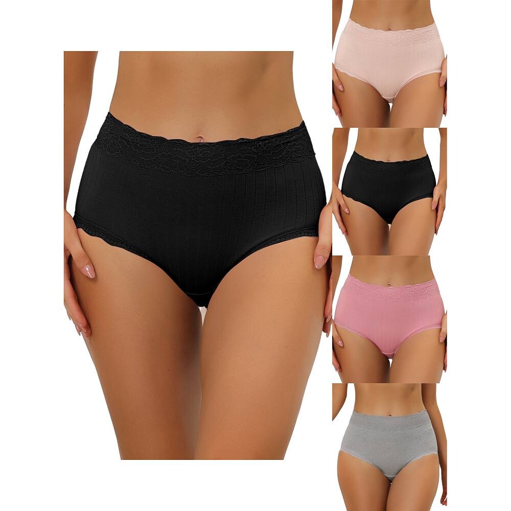 5 упаковок женского нижнего белья с высокой талией, удобные трусики в рубчик с кружевной отделкой, разноцветные ALLEGRA K, Bk Pk Gy Pk
5 упаковок женского нижнего белья с высокой талией, удобные трусики в рубчик с кружевной отделкой, разноцветные ALLEGRA K, Bk Pk Gy Pk