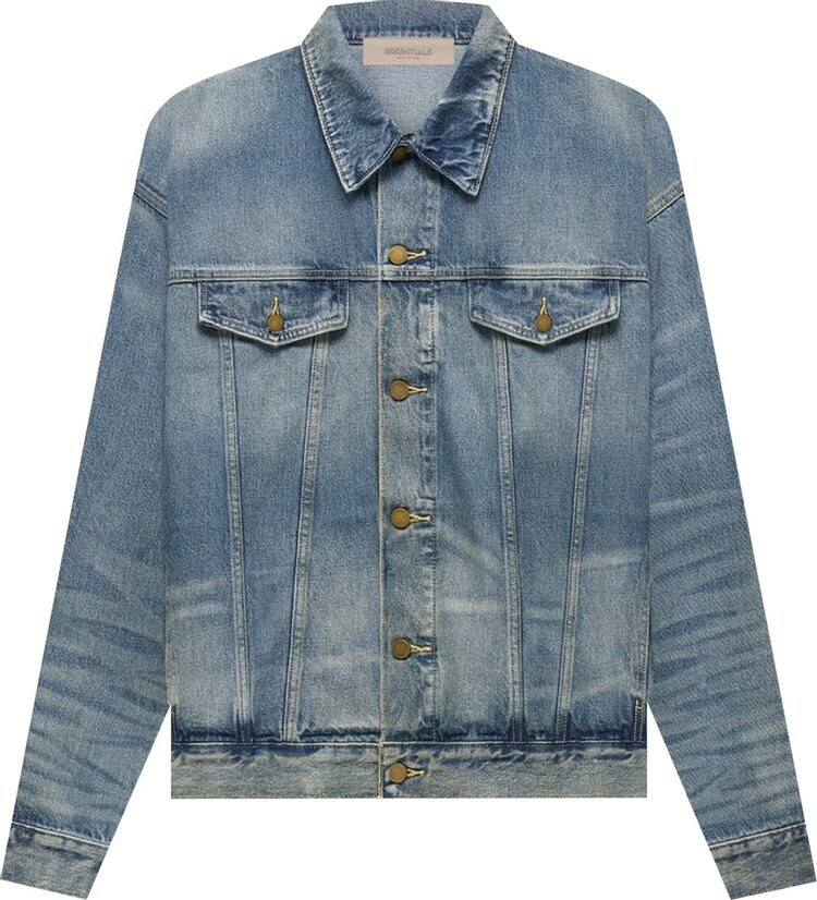 Куртка Fear of God Essentials Trucker Jacket 'Indigo', синий 
Куртка Fear of God Essentials Trucker Jacket 'Indigo', синий
