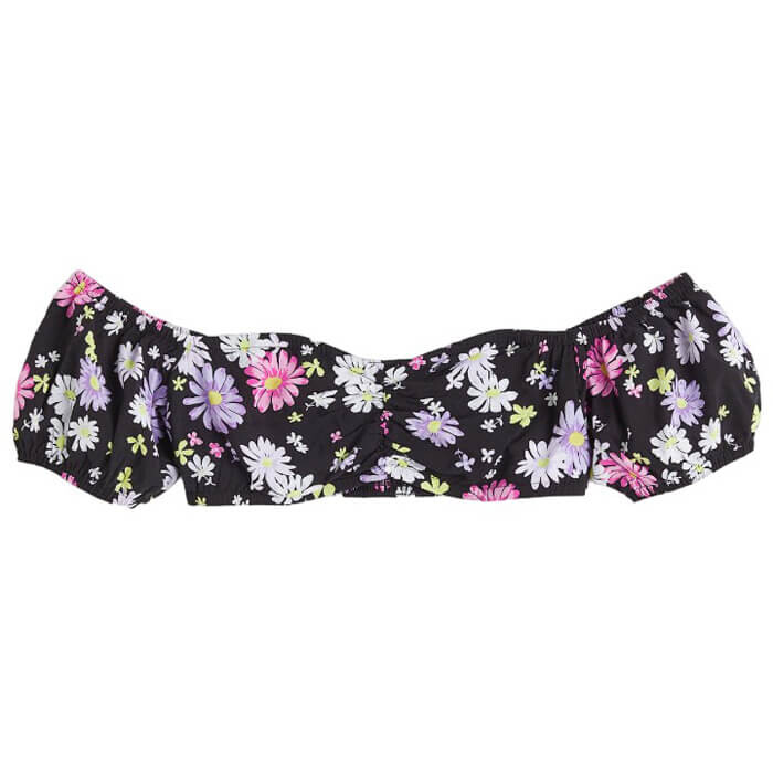 Топ H&M Off-the-shoulder Crop, черный 
Топ H&M Off-the-shoulder Crop, черный