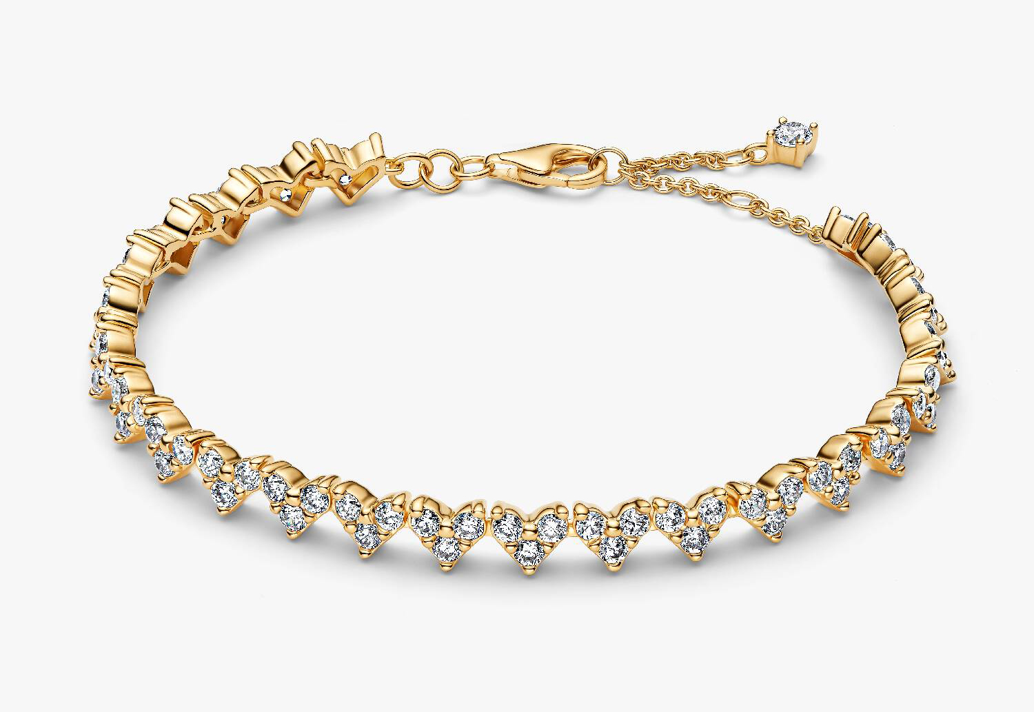 Браслет Pandora Triple Stone Heart, золото
Браслет Pandora Triple Stone Heart, золото