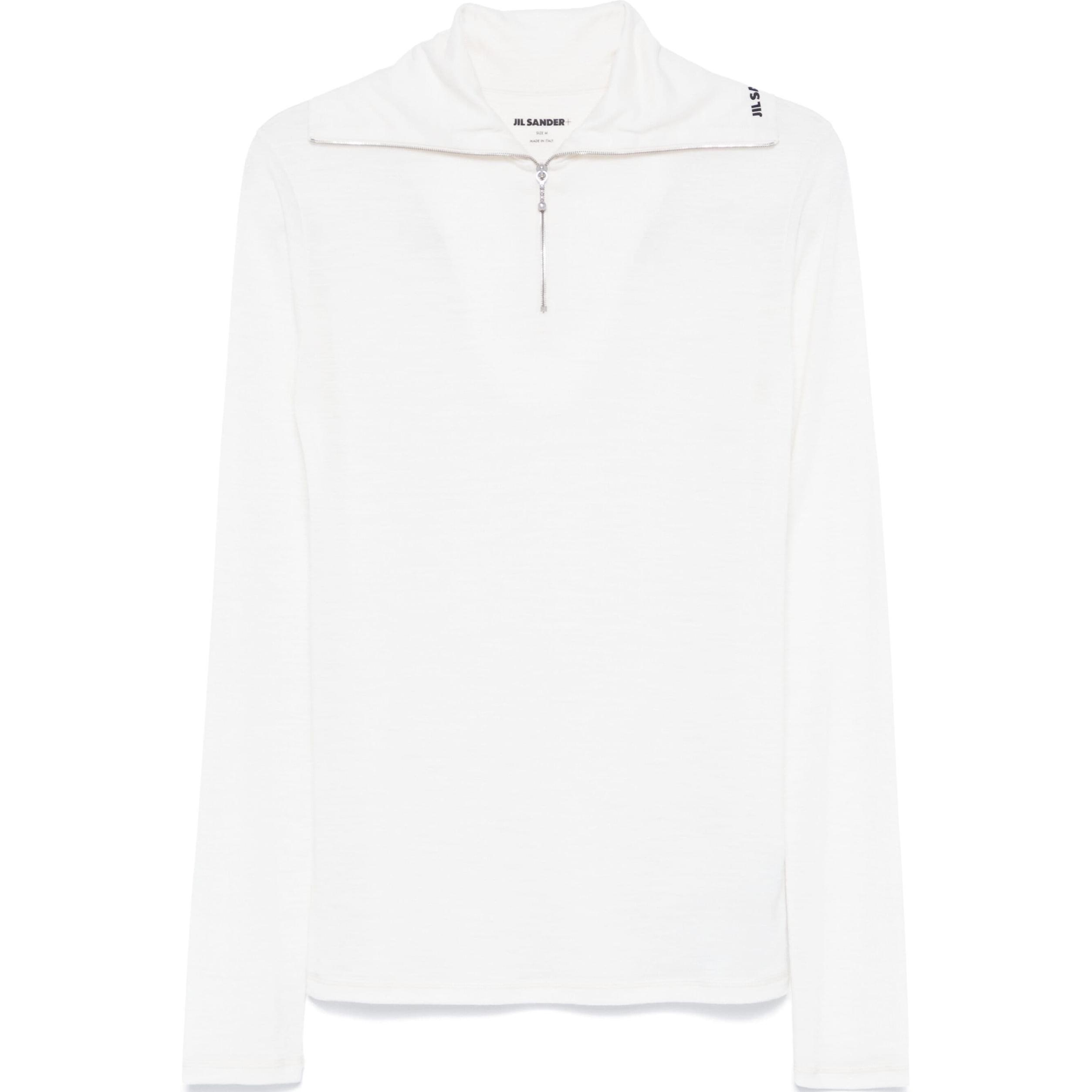 Застёгивающаяся на молнию футболка JIL SANDER, белая
Застёгивающаяся на молнию футболка JIL SANDER, белая