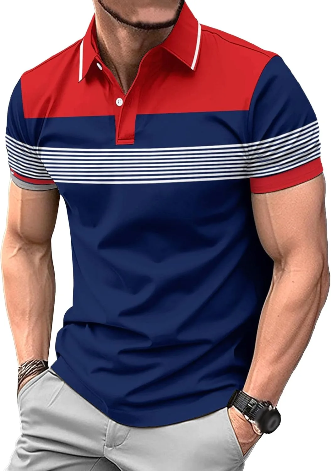 Мужская полосатая поло с комбинированными вставками Maiyifu-GJ
Мужская полосатая поло с комбинированными вставками Maiyifu-GJ