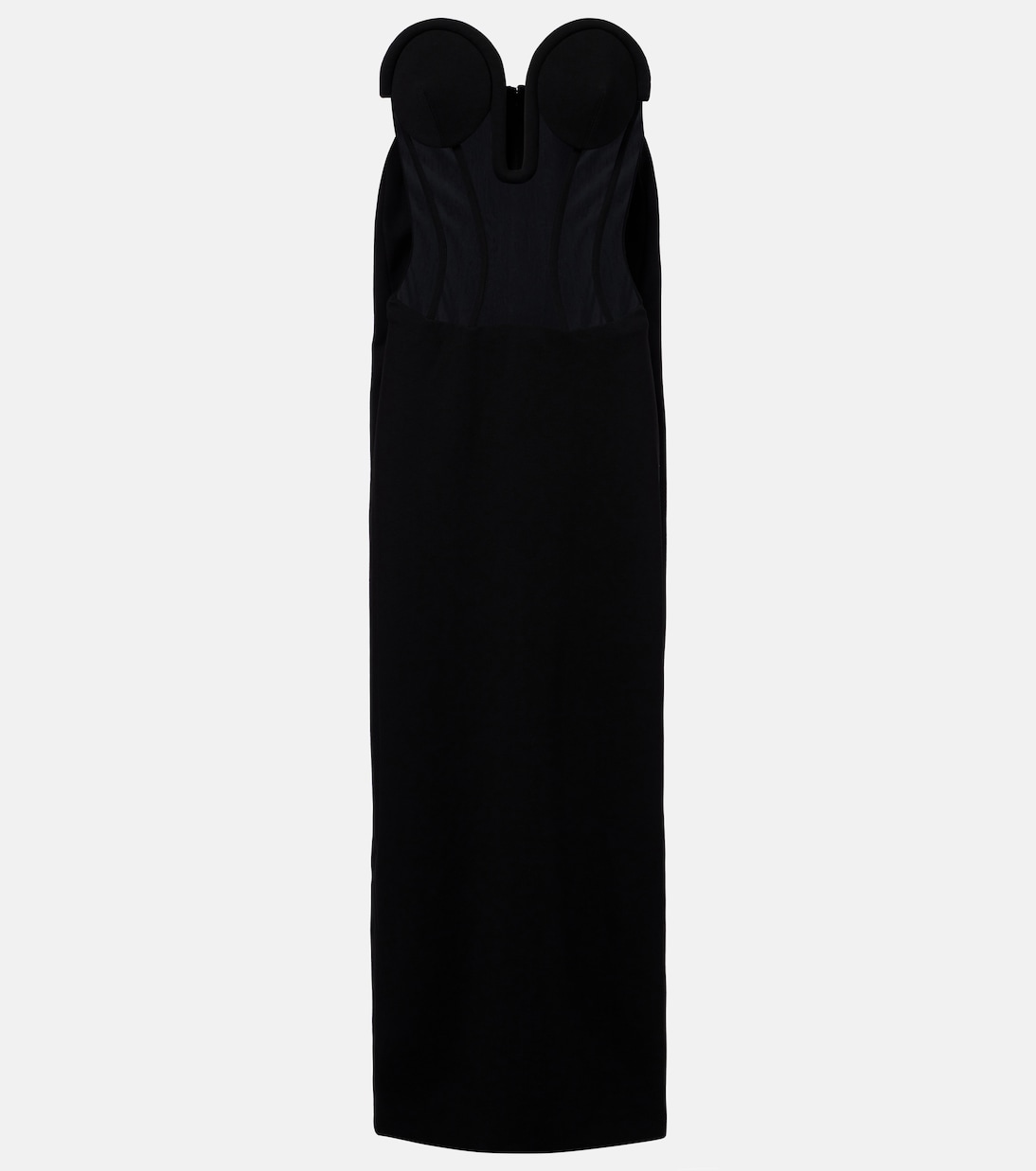 Платье-макси с корсетом из крепа и тюля Jean Paul Gaultier, черный
Платье-макси с корсетом из крепа и тюля Jean Paul Gaultier, черный