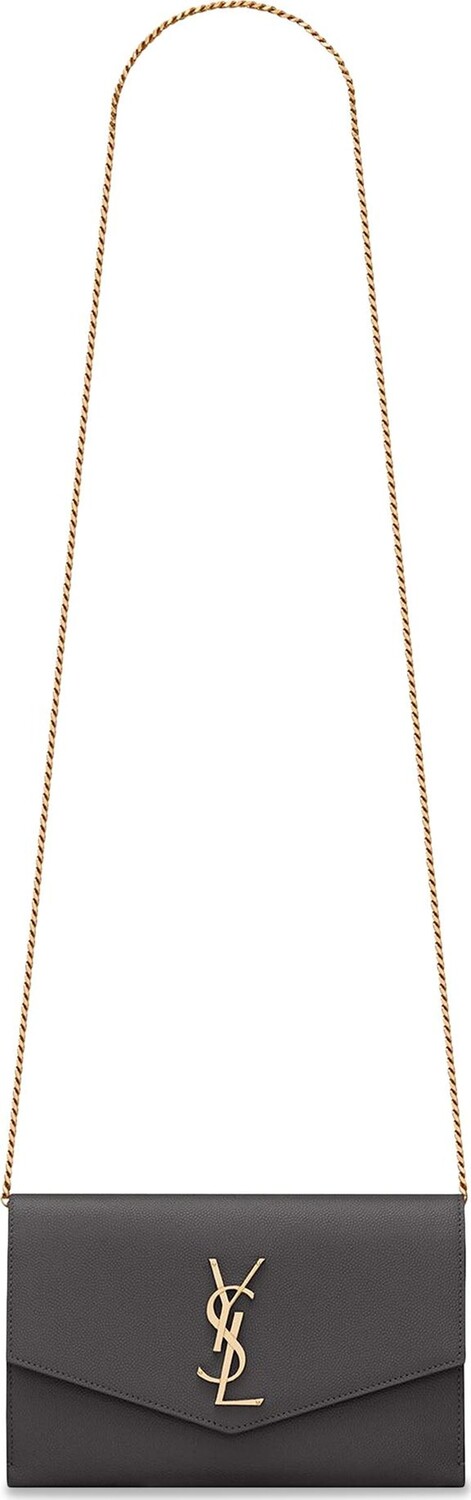 Бумажник Saint Laurent Uptown Chain Wallet Storm, серый 
Бумажник Saint Laurent Uptown Chain Wallet Storm, серый