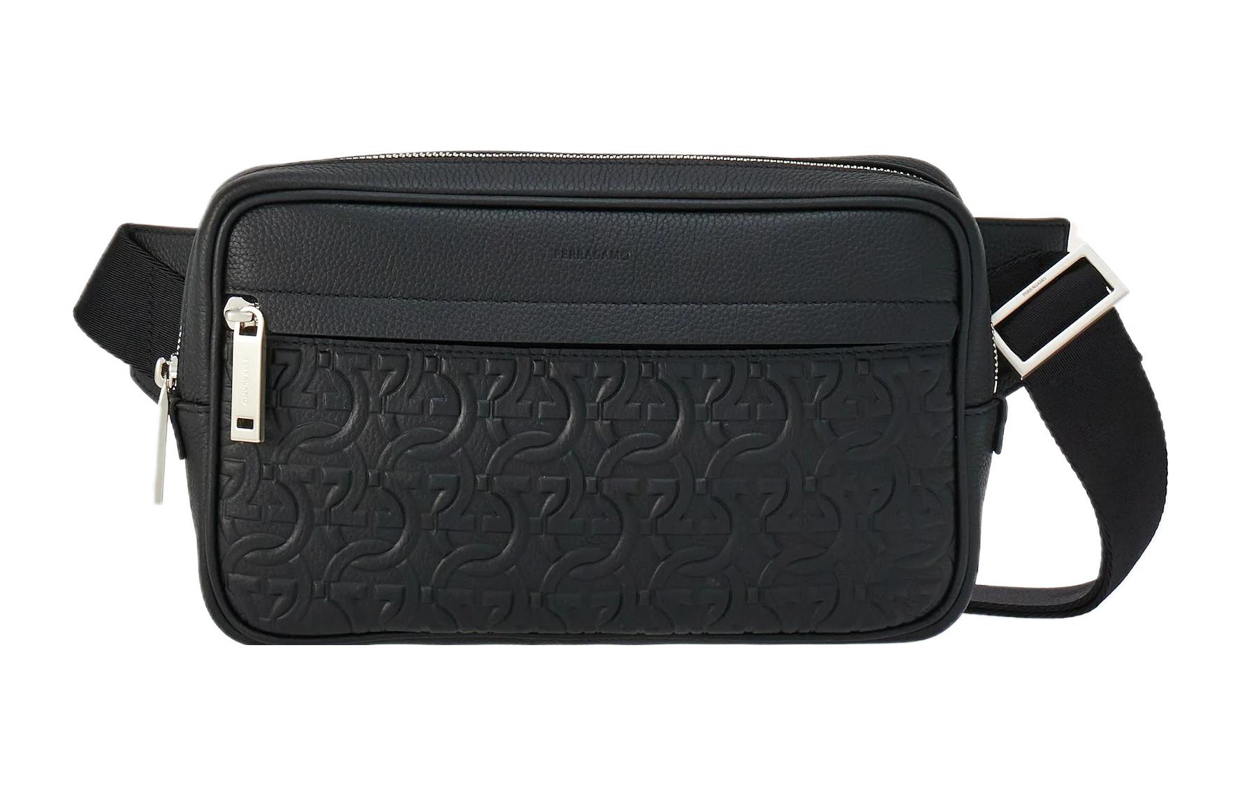 Ferragamo Кожаная поясная сумка мужская черная 
Ferragamo Кожаная поясная сумка мужская черная
