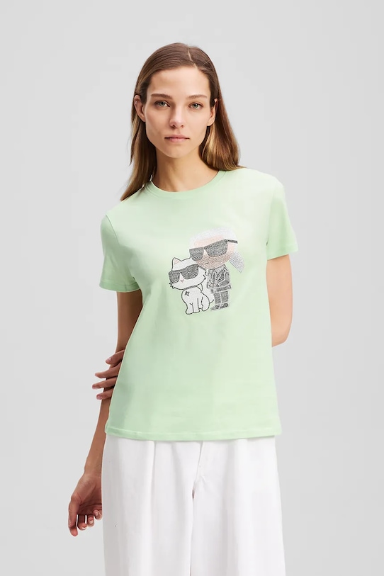 Хлопковая футболка Karl Lagerfeld, зеленый
Хлопковая футболка Karl Lagerfeld, зеленый