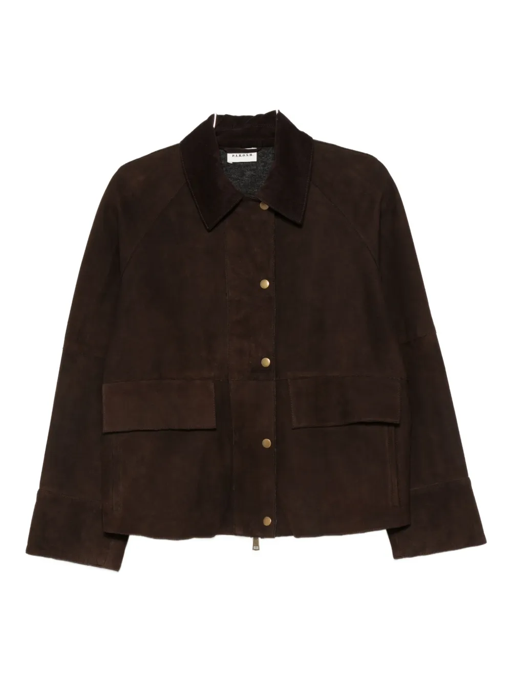 Куртка из замши с карманами-клапанами P.A.R.O.S.H., коричневый
Куртка из замши с карманами-клапанами P.A.R.O.S.H., коричневый
