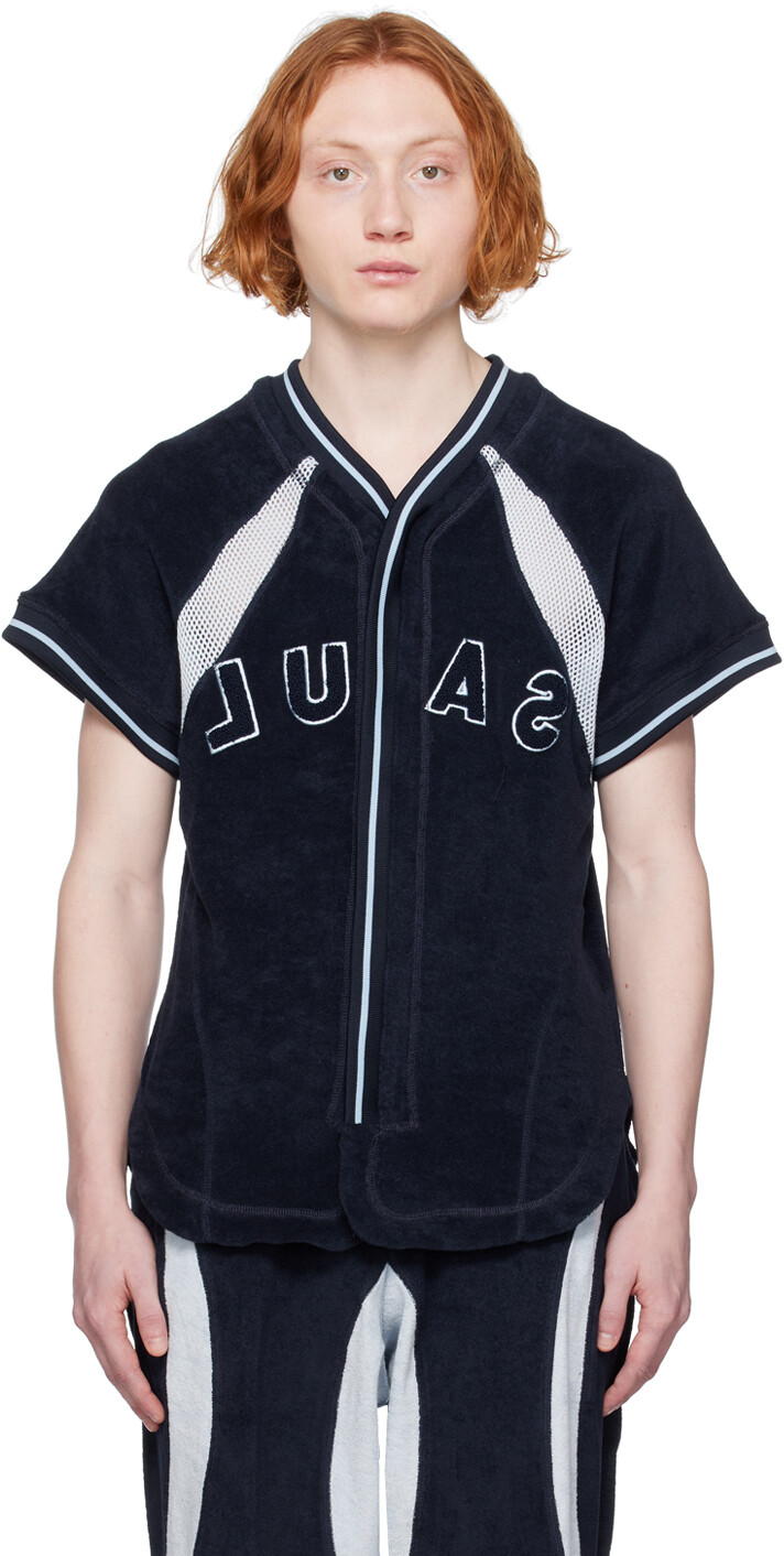 Темно-синяя рубашка со вставками Saul Nash
Темно-синяя рубашка со вставками Saul Nash