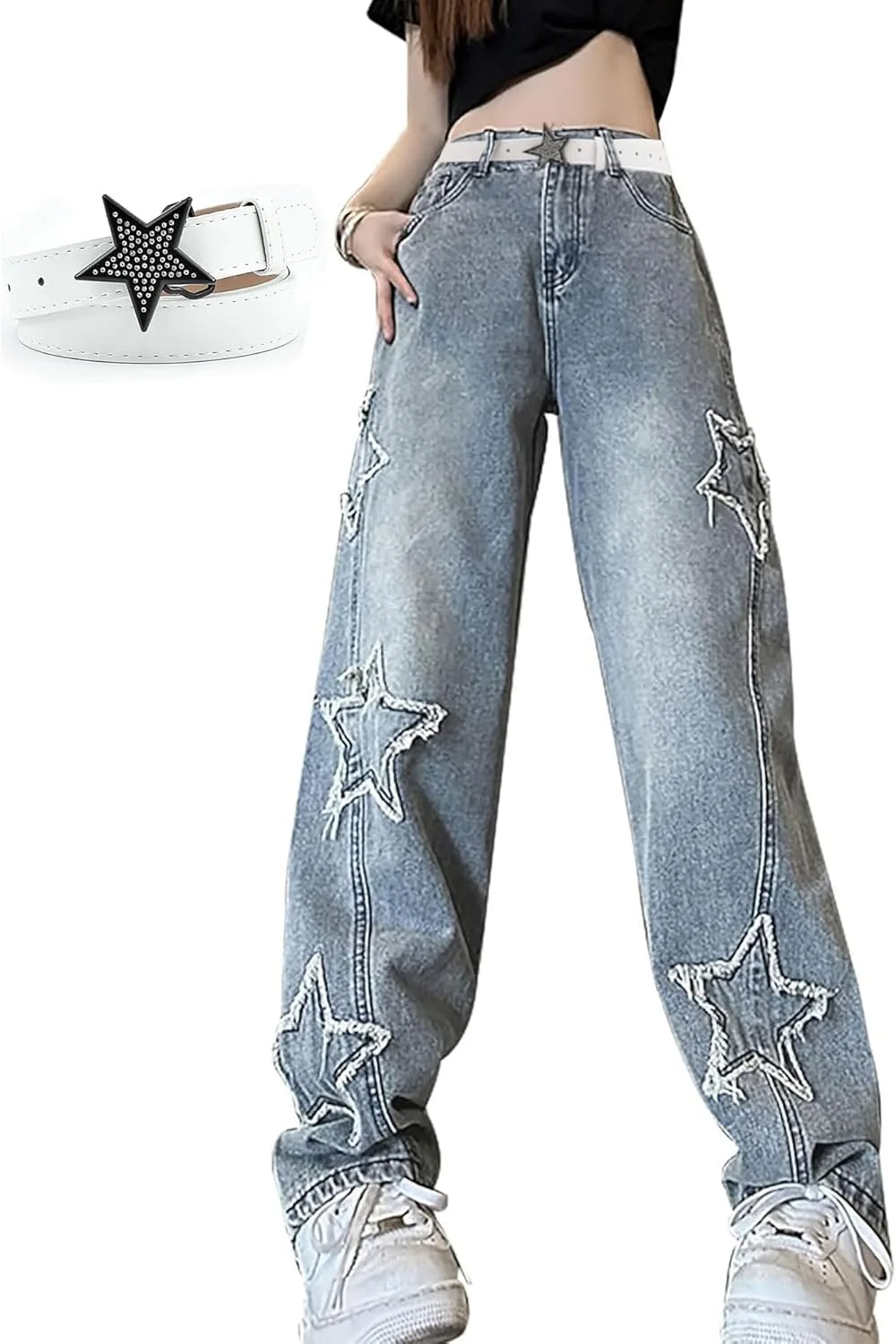 Женские джинсы Star в стиле baggy cargo, прямые, с карманами Sunidol
Женские джинсы Star в стиле baggy cargo, прямые, с карманами Sunidol