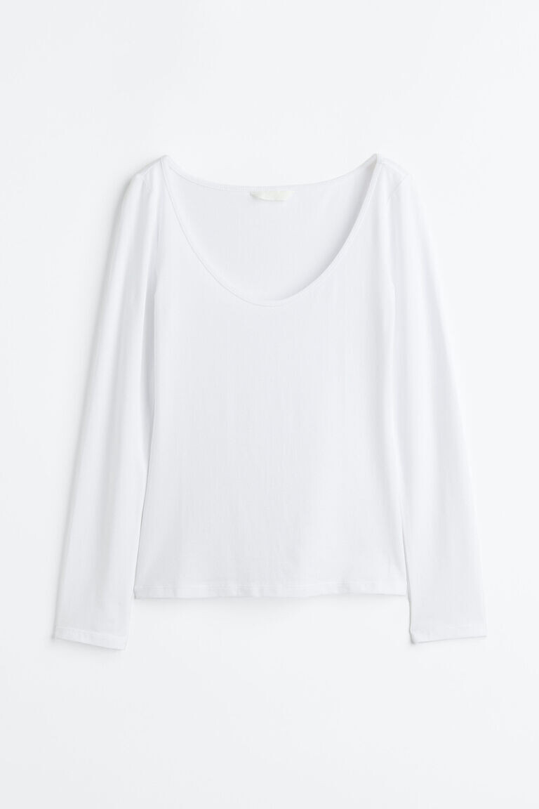 Топ из джерси H&M, белый 
Топ из джерси H&M, белый