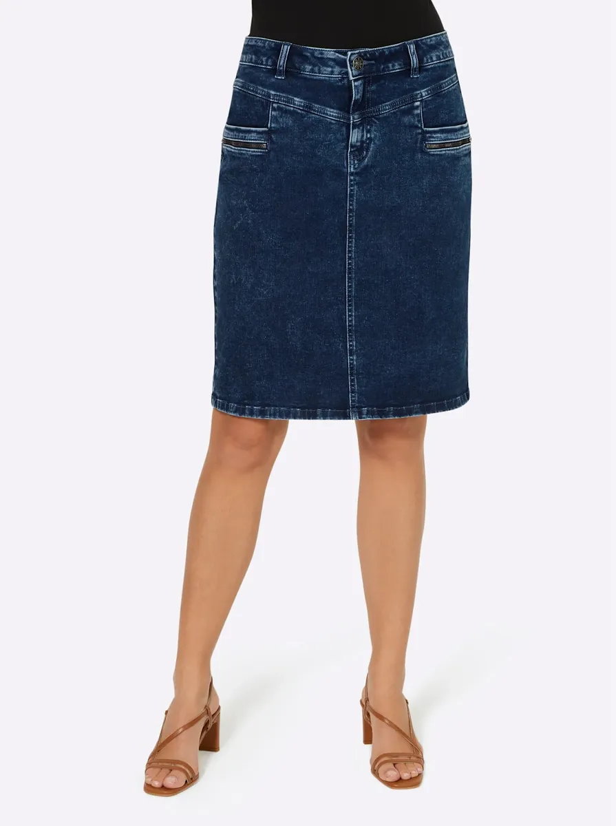 Джинсовая юбка RICK CARDONA by Heine, синий 
Джинсовая юбка RICK CARDONA by Heine, синий