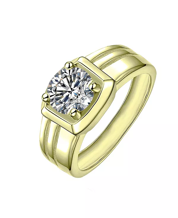 Мужское кольцо с прозрачным кубическим цирконием, регулируемой оправой и канавками в четырехзубчатой оправе Rachel Glauber, gold
Мужское кольцо с прозрачным кубическим цирконием, регулируемой оправой и канавками в четырехзубчатой оправе Rachel Glauber, gold