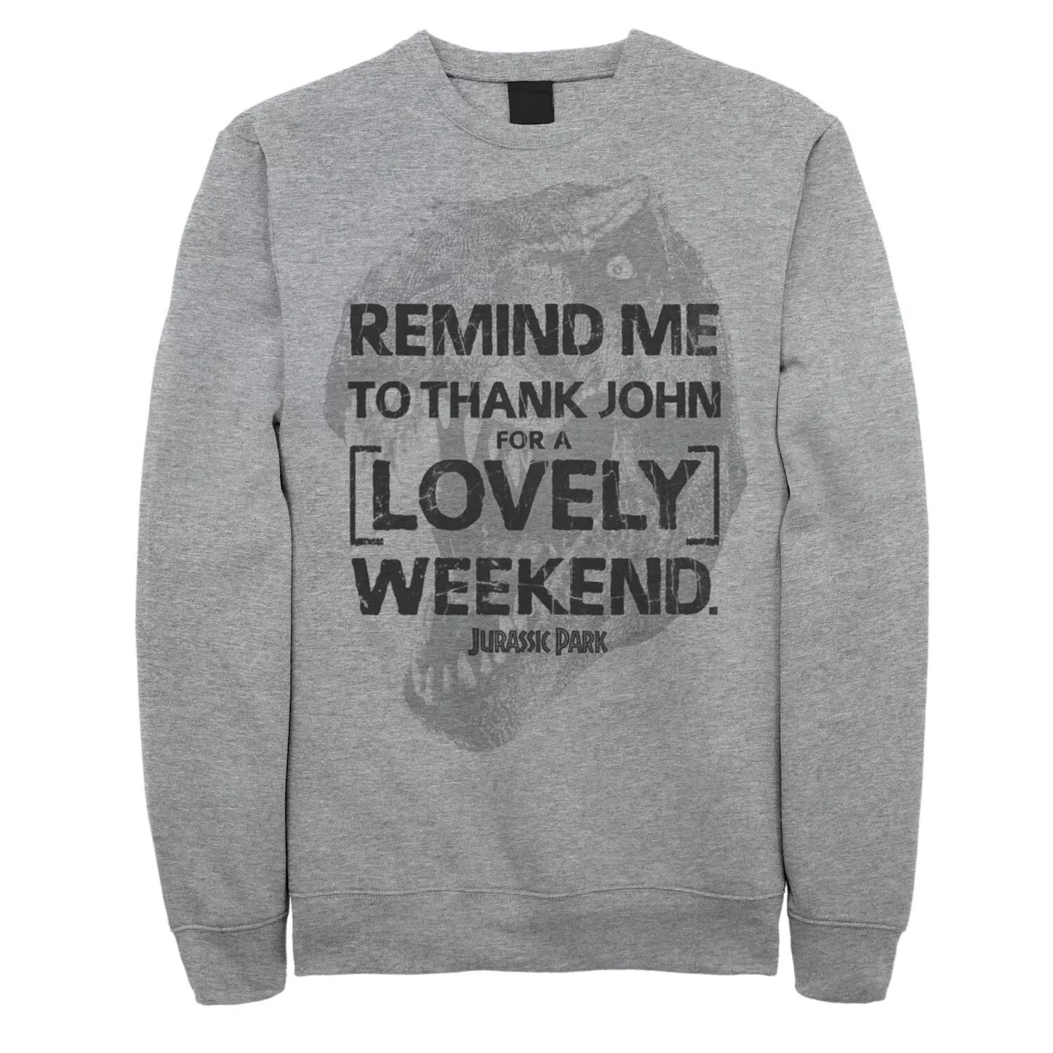 Мужской флисовый пуловер с рисунком «Парк Юрского периода» «Напомни мне поблагодарить Джона» Licensed Character
Мужской флисовый пуловер с рисунком «Парк Юрского периода» «Напомни мне поблагодарить Джона» Licensed Character