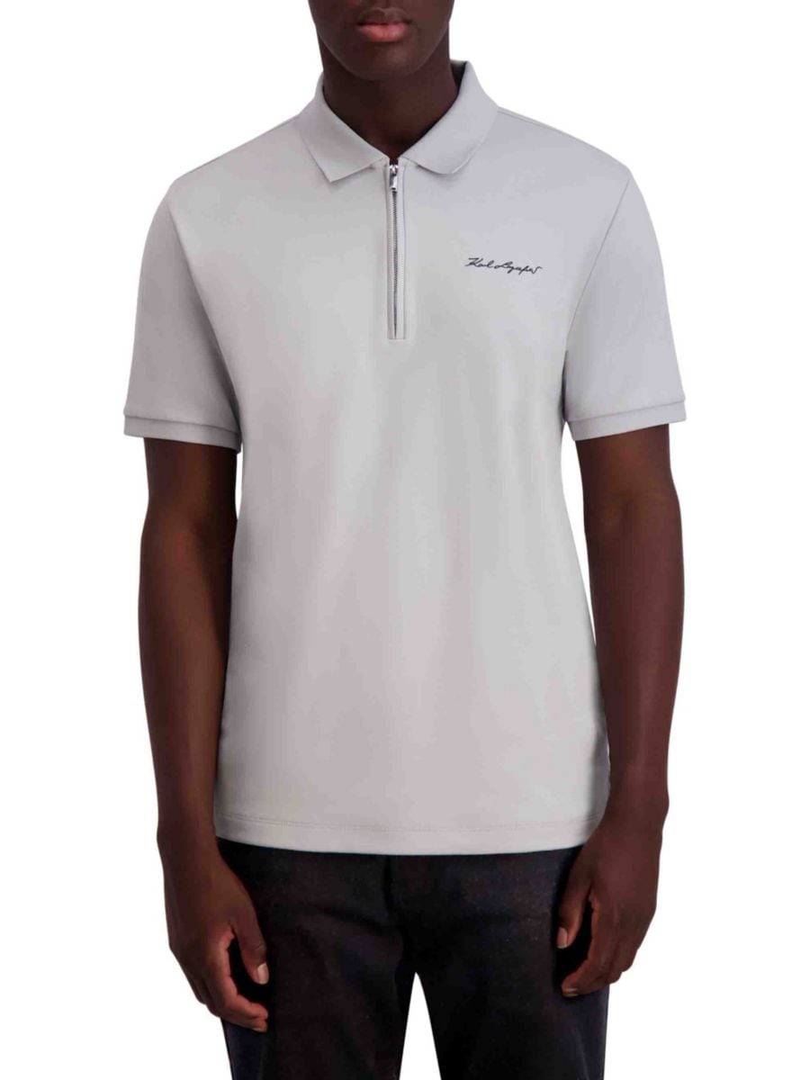 Поло на молнии Karl Lagerfeld Paris, светло-серый
Поло на молнии Karl Lagerfeld Paris, светло-серый